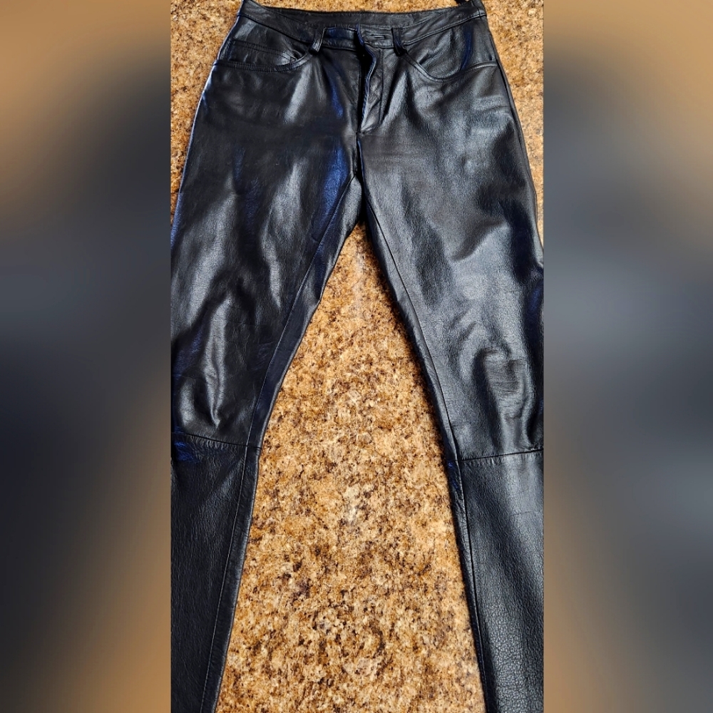 Leather jeans
